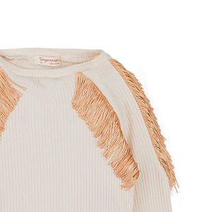 Лонгслив с бахромой Gingersnaps "Therese Eggnog", светло-желтый